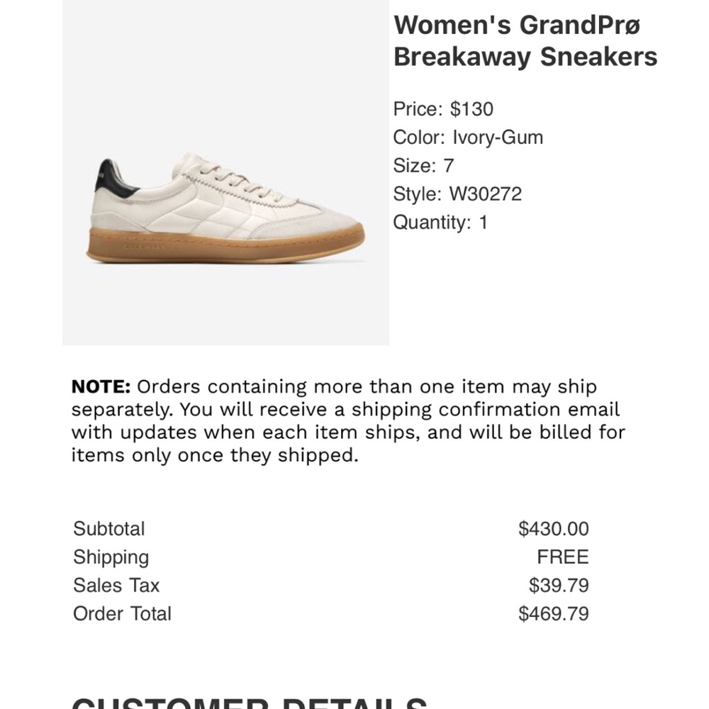 Cole Haan breakaway sneakers